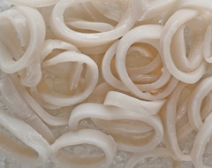 Frozen calamari rings